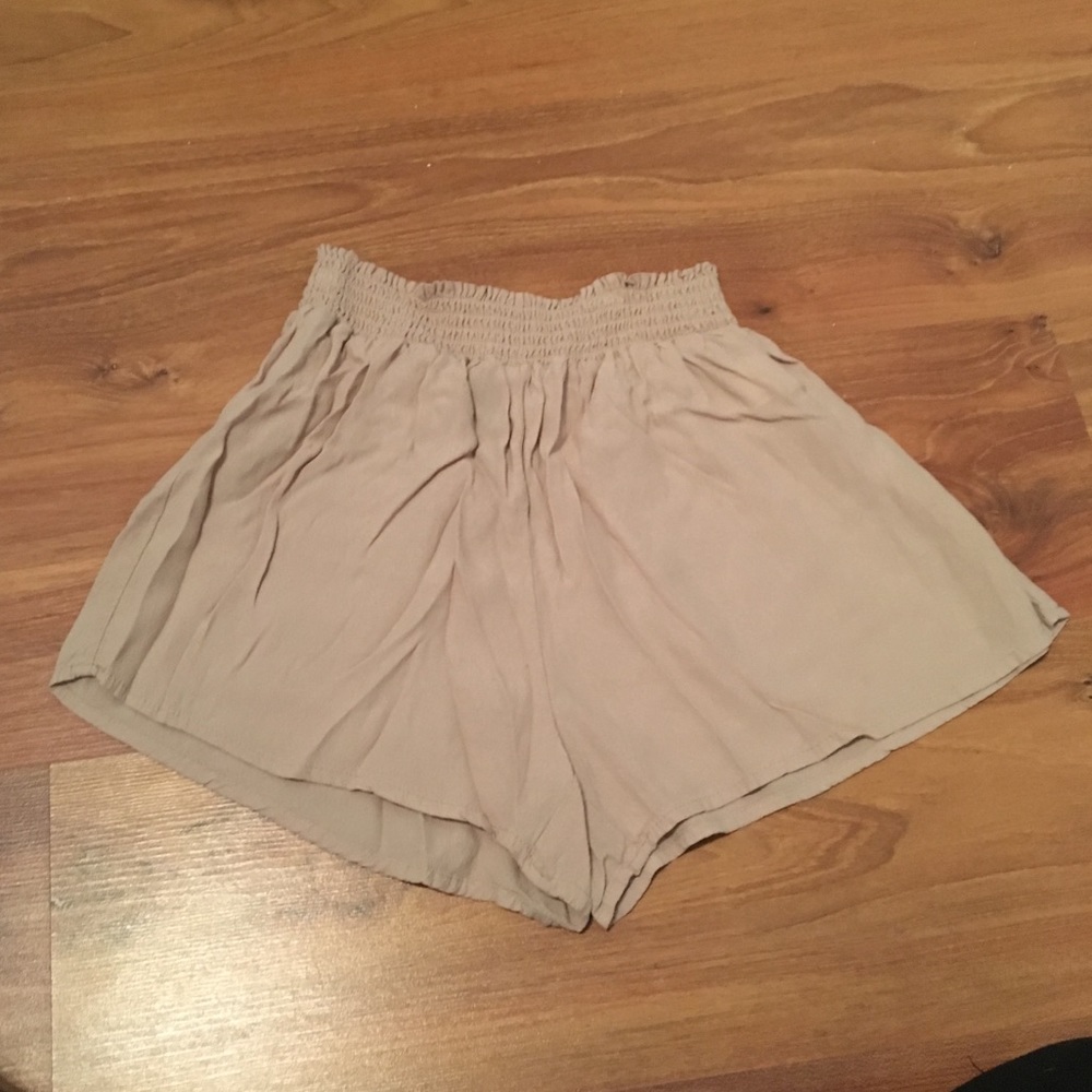 Tan Chiffon type shorts